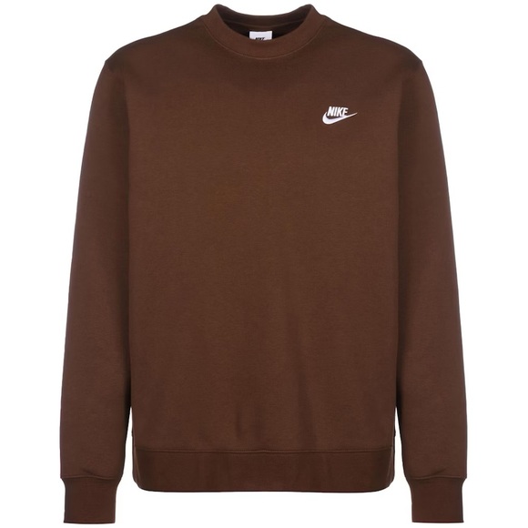 Nike Tops - *sold* Nike Women’s Brown Fleece Crewneck Sweatshirt in S Logo Cozy loungewear